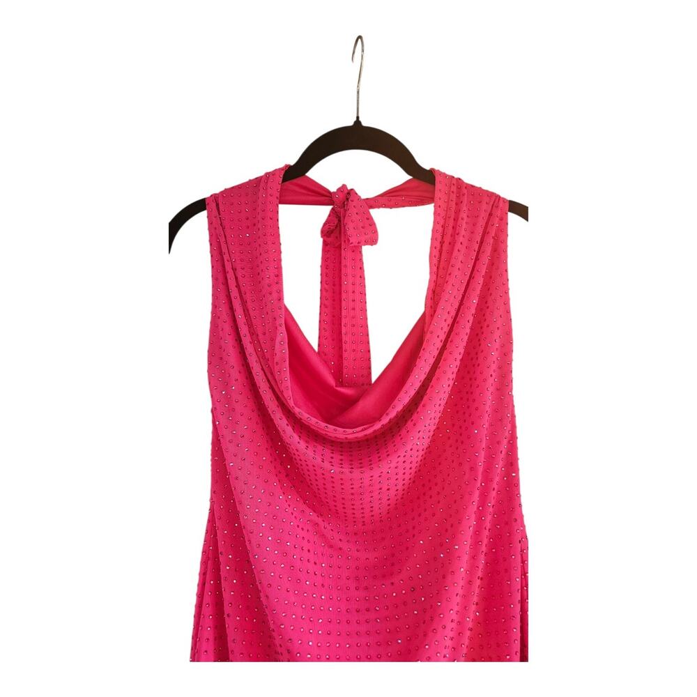 Nasty Gal NWT Dress Size MEDIUM Hot Pink MINI Backless Rhinestones Party Dress - Picture 3 of 8